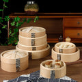 J2 Chinese Asian Food Vegetables Bamboo Steamers for Cooking Reusable Handmade Basket Bamboo Steamer