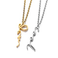 Simple Design Letter Pendant Necklace Stainless Steel Gold Zodiac Customized Gold Necklace