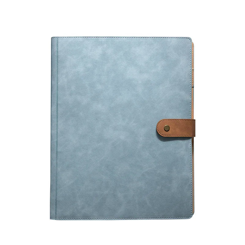 A4 B5 Size logo Custom PU Leather Business Document Organizer File Folder 6 Ring Binder Padfolio Portfolio Notebook for Women