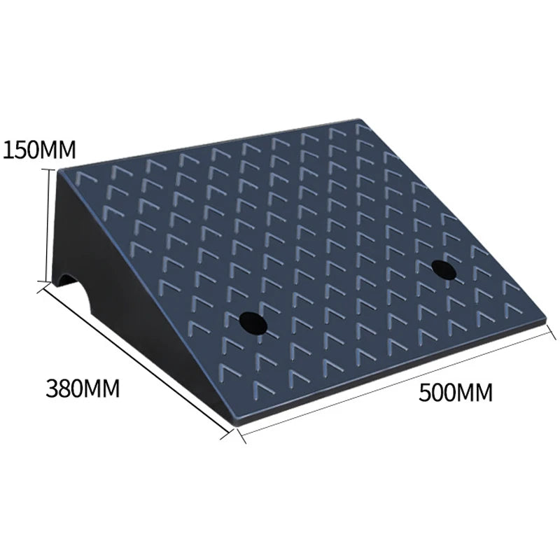 Durable 500x380x150mm Car Rubber Curb Ramps Threshold Kerb Ramp PVC Cover Speed Bumps for Traffic Parking Roadway Safety