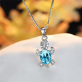 Simple Platinum Turtle Tourmaline Necklace Clavicle Chain Diamond Turtle Animal Series Necklace Jewelry