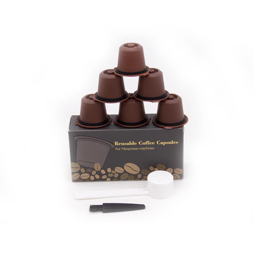 6PCS Empty Refillable Reusable Eco-Friendly PP Material for Coffee Capsule Filter Pods with Customized Color