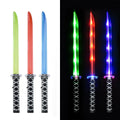 26" Light-Up Samurai Sword with Sound Lightsaber RGB LED Flashing for Kids Party Cosplay Christmas Decor Made of PVC & PS