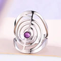 ChoKuRei Adjustable Rhinestone Ring  Spiral Reiki Healing Symbol Sacred Geometry Ring Stainless Steel Ring Gift