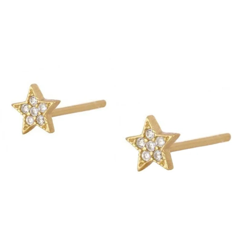 Mini 925 Sterling Silver CZ Earring Star Stud Earring 925 Sterling Silver Jewelry