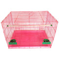 Portable Square Bird Cage Made of 300# Iron Wire Breathable Solid Pattern with Disposable Trays for Pets