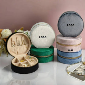 Wholesale Custom Velvet Portable Jewelry Case Small Travel Jewellery Organizer Storage Jewelry Box