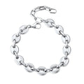 Hip Hop Style Stainless Steel Jewelry Personality Metal Chain Coffee Bean Bracelet