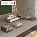 PurelyFeel Nordic Outdoor Sofa Industrial Wind Tea Table Courtyard Balcony Aluminum Alloy Corner Sofa