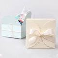 Custom Shape and Logo Folding Cosmetic Jewelry Kraft Paper Candy Gift Boxes Packaging Paper Box With Ribbon