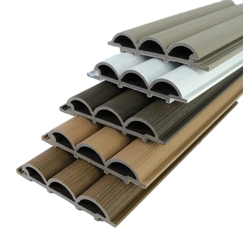 Bammax Fire Rated Hollow Profile 3D Embossed Wood Grain WPC Interior Wall Cladding Wpc Wall Panel