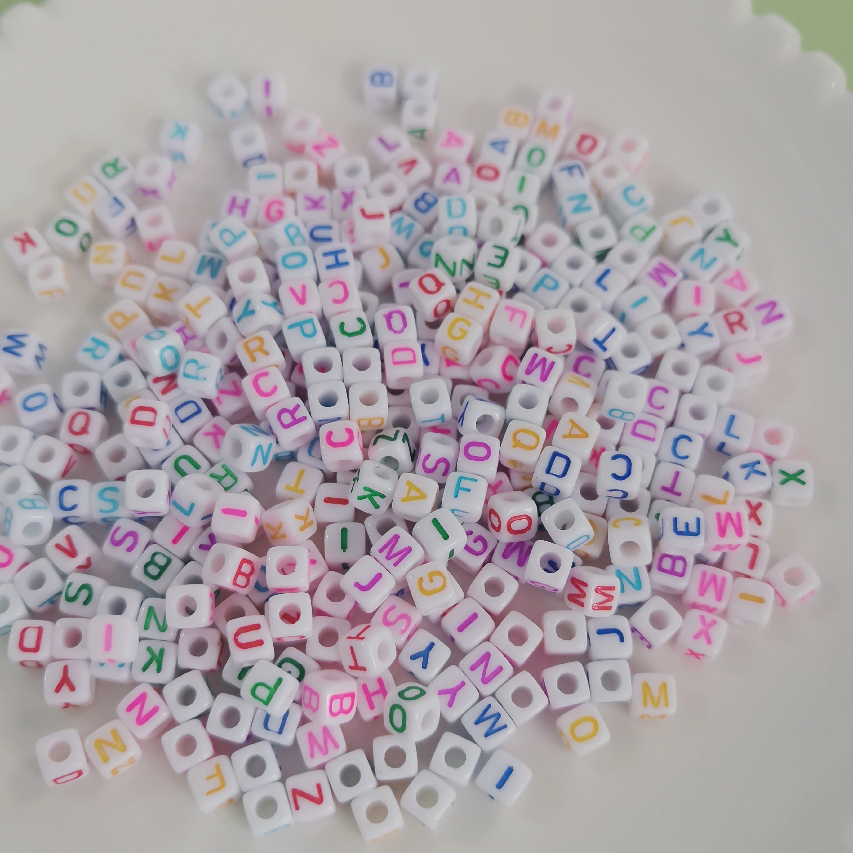 5mm Mixed Letter Acrylic Beads Square Cube Loose Spacer Alphabet Beads For Jewelry Making Diy Handmade Bracelet Necklace