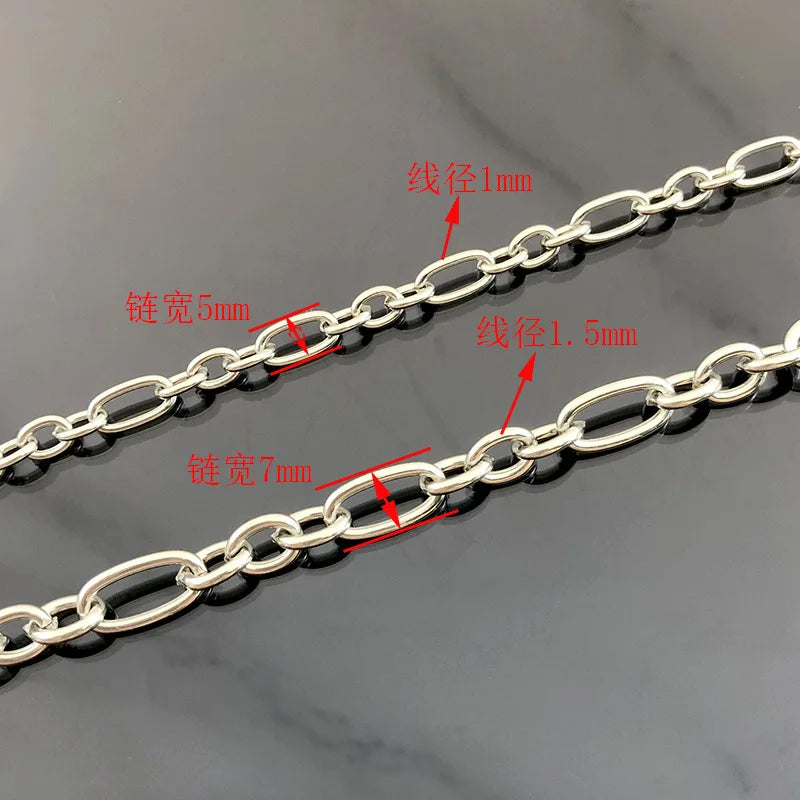 New Oval 3 by 1O Cross Chain Stainless Steel Hop Necklace With DIY Accessories