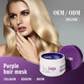 OEM Salon Purple Hair Mask Organic Protecting Keratin Collagen Biotin Repair Yellow-Tone Correcting Purple Hair Mask