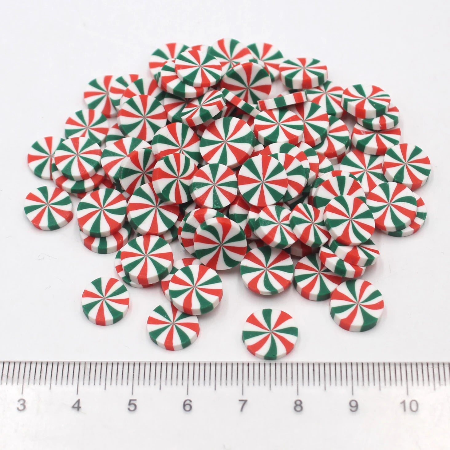 Best Price 1KG Non-Toxic Polymer Clay Peppermint Candy Slices Slime Figurine Patterned Sweets Sprinkles DIY Accessories Kids