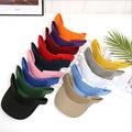 Beach Cap Solid Color Velcro Adjustable Unisex Shading Empty Top Hat Fashion Sun Protection Outdoor Summer Women Sun Visor Hat