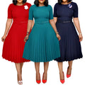 D049L New Arrival Summer Dresses Women Casual Elegant Short Sleeve Africa Ladies Office Dress Plus Size Career Dresses for Women