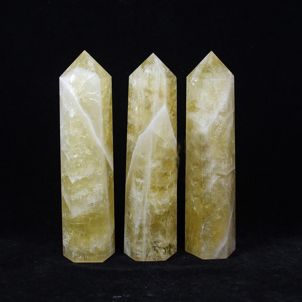 Natural Citrine Crystal Wands Height Faceted Prism Wand Reiki Chakra Stone Healing Crystal Wand