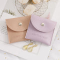 PUPPYSEW Custom PU Jewelry Pouch Bag With Button Handmade Jewelry Packaging Bags Jewelry Leather Pouches With Logo Printed