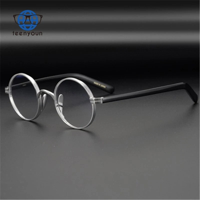 Teenyoun Small Round Frame Retro Glasses Ultra Light Acetate High Quality Optical Eyewear