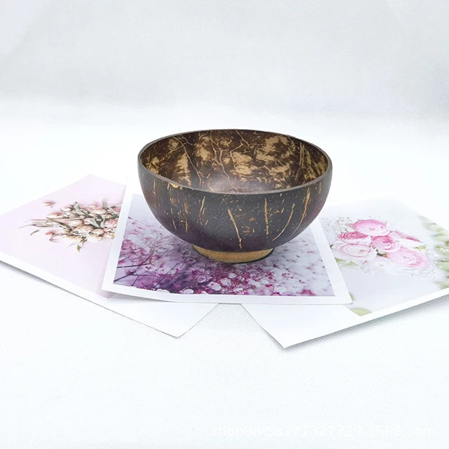 Custom Logo Eco-friendly Natural Cocosl Bowl Wood Fruit Mixing Salad Coconut Bowl /bowl De Coco
