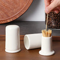 Customized Hotel Restaurant Simple Design White Ceramic Tooth Pick Toothpicks Holder for Bamboo Toothpicks
