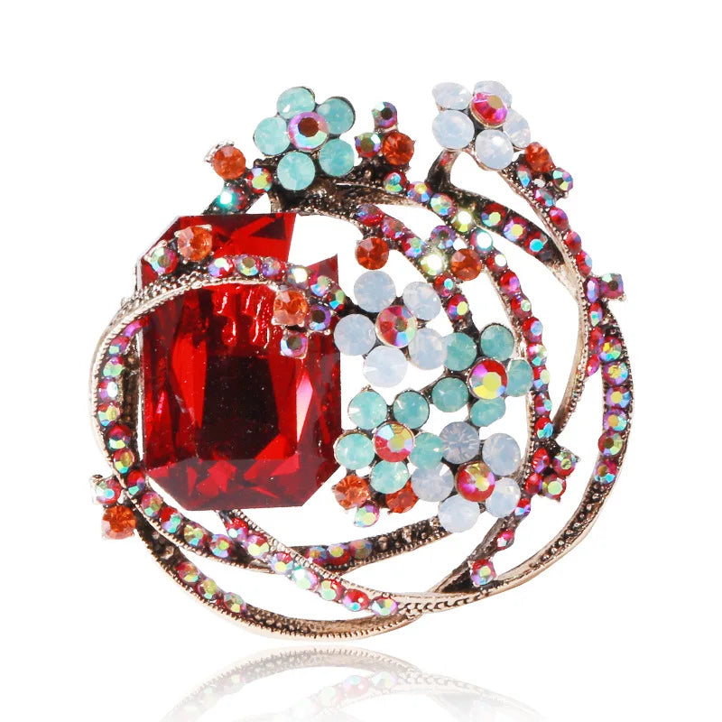 Wholesale Crystal Brooch Pin Fashion Elegant Clothing Brooch Accessories Colorful Diamond Brooch Clothes Accessories