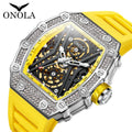 ONOLA Fashion Luxury Men's Watches Hollow Full-automatic Mechanical Tape Waterproof Watch for Men Montres Pour Hommes Clock