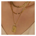Wholesale Stainless Steel Pvd 18k Gold Plated Jewelry Rose Three Dimensional Pattern Pendant Necklace for Women