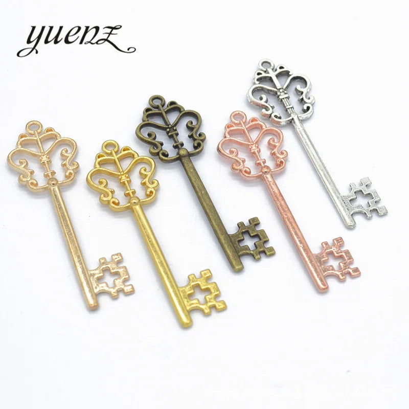 YuenZ Antique Silver Color Key Charms Pendants for Bracelet Necklace DIY Jewelry Making Finding Accessories 57*18mm O223