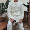 2026 Retro Simple Man Suit Micro Loose Wedding Suits for Men Office Formal Suits Set