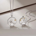 Romantic  and Fox Couple Necklace for Wedding Jewelry Valentine's Day Gift Open Adjustable Necklace
