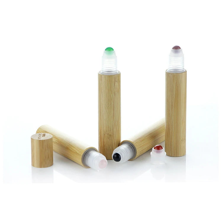 DIY Cheap Essential Oil Bottle Bamboo Roller 5ml Bottles with Droppers Crystal Crafts