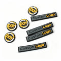 Stick on Custom 3D Embossed Name Logo Soft Rubber PVC Self Adhesive Sticker Patch Labels for Shoes