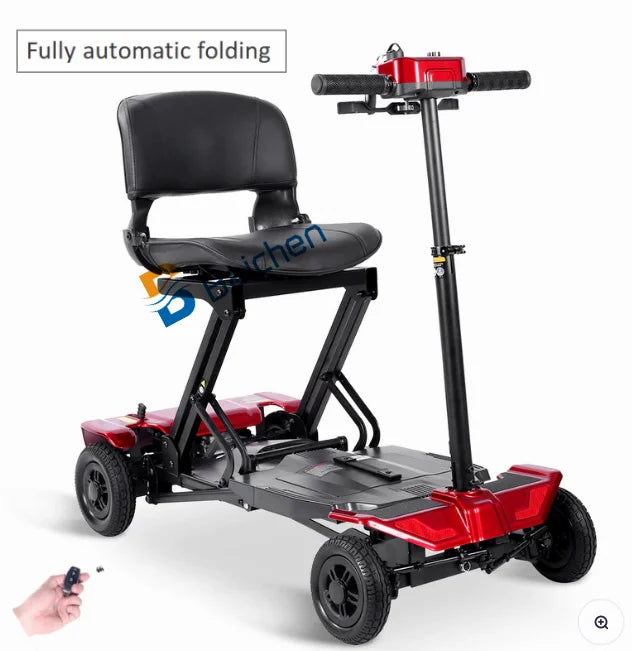 TOP 1 New Design Fully Automatic Folding 4 Wheel Mobility Scooter with Detachable Lithium Battery for Adults