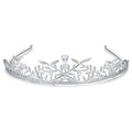 SLBRIDAL Luxury Pave Setting Cubic Zircon Bridal Tiara Headband Wedding Queen Princess Party CZ Crown Bridesmaids Women Jewelry
