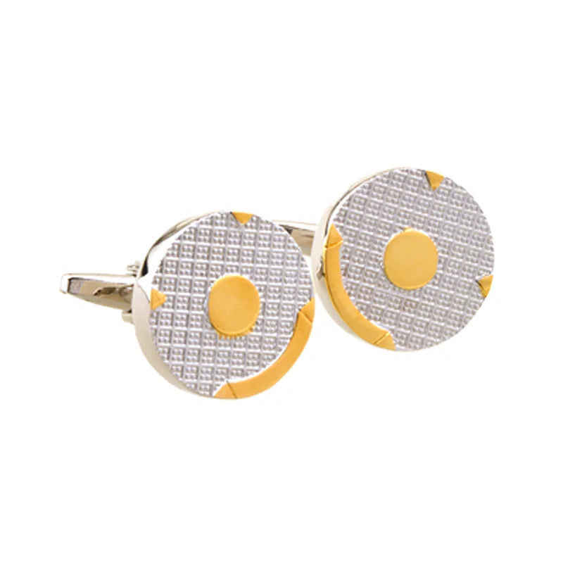Wholesale Silver Gold Color Premium Cufflinks Custom Men's Suit Shirt Fashion Accessory Wedding Tuxedo Trendy Jewelry Gift Set
