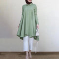 Custom Islamic Clothing Women Modest Blouses Long Sleeve Turkish Shirts Muslim Dress for Women