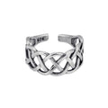 Antique Silver Plated Brass Weave Ring Braids Rings for Women