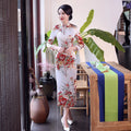 Autumn and Winter New Cheongsam Improved Long Large Size Women's Dress for the Elderly Performance Banquet Wholesale