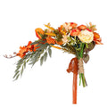 Wholesale Orange Artificial Flower for Wedding Decoration Bride Artificial Rose Flowers Flower Bouquet Rose Valentines