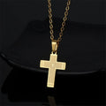 18k PVD Gold Plating Stainless Steel Heart Cross Shape Medal Necklace Religious Pendant Chain with Prayer