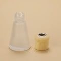 30ml Wholesales Refillable New Arrival Home Cone Shape Frosted Glass Aroma Diffuser Bottle Wooden Cap