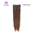 Furina 6pcs 16 Clips Fashion Synthetic Hair Straight High Temperature Fiber Extension Hair with Clips for White Woman
