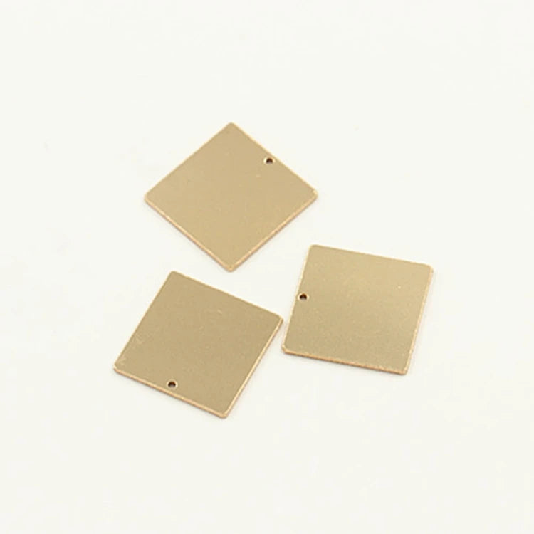 Fashion 14K Gold Filled Square Sheet Pendant Charm for Jewelry DIY Making Accessories