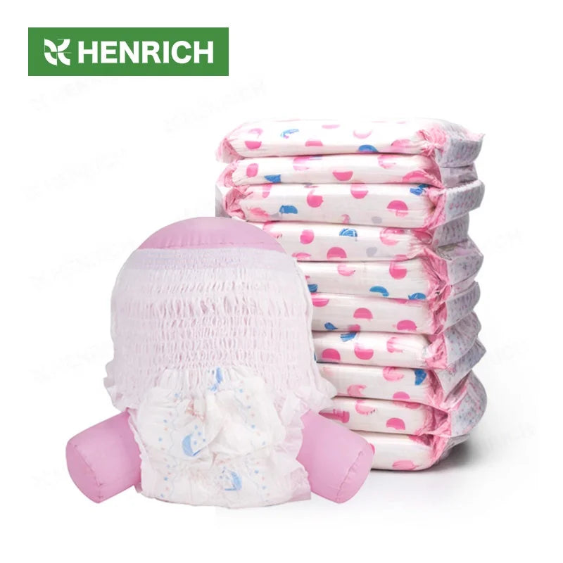 New Open Style Nappy Adult Baby Diapers Love Disposable for Pink White Plastic Training Pull up Pants Backed Thick Xl