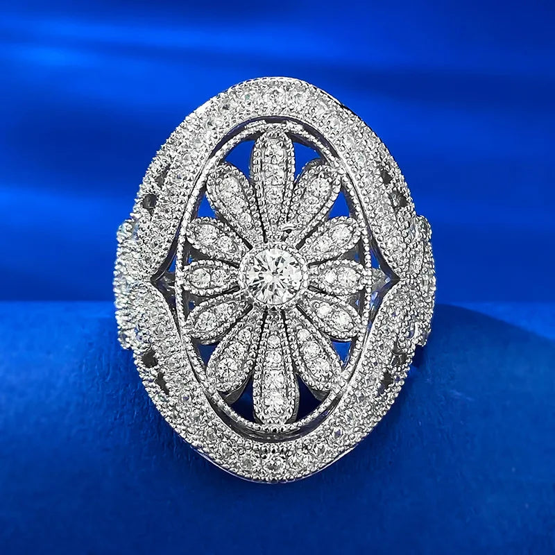 Luxury Handcrafted 925 Sterling Silver Gold Plated Women's Ring