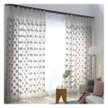 Innermor Embroidered Maple Leaf Pattern Soft Sheer Tulle Curtains European American Style 100% Polyester Translucent Light