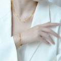 Fashion Gold Plated 3 Layer 925 Sterling Silver Round Ball Beads Chain Necklace Multi Layer Choker Necklacefor Women