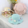 Summer Children Butterfly Sun Beach Straw Hat Cute Princess Girl Handmade Hat Fisherman Bucket Hat With Bag Suit